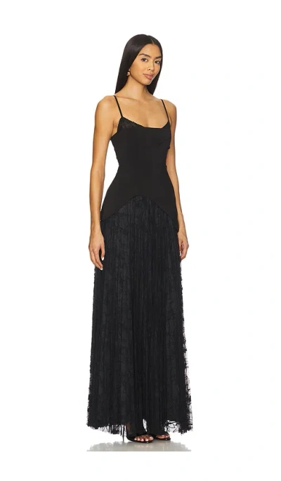 Amur Leighton Pleated Bodice Dress In Black