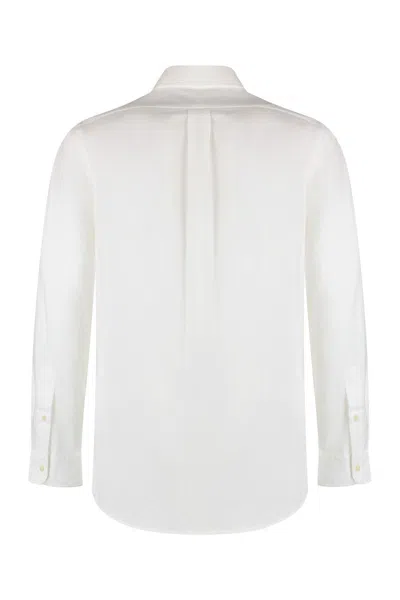 Polo Ralph Lauren Long-sleeved Button-down Shirt With Tailored Fit In White