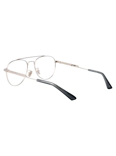 Bottega Veneta Silver Metal Optical Glasses In Metallic