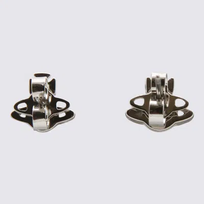 Vivienne Westwood Platinum Brass And Pearl Balbina Earrings In Silver
