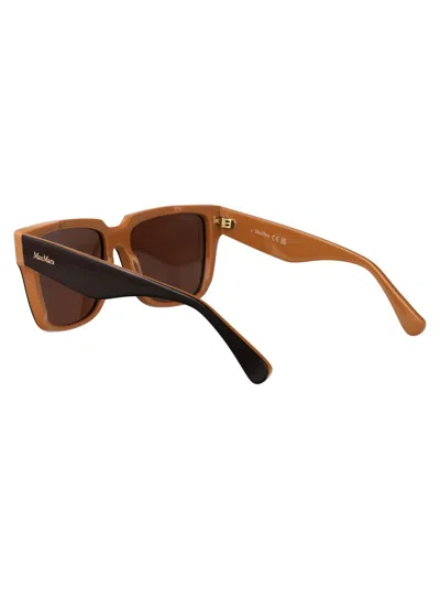 Max Mara Rectangular Sunglasses In Brown