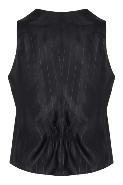 Tagliatore Single-breasted Vest In Blue