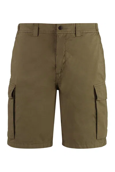 Woolrich Mid-rise Cotton Cargo Shorts In Brown