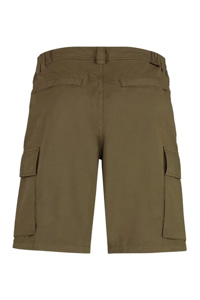 Woolrich Mid-rise Cotton Cargo Shorts In Brown