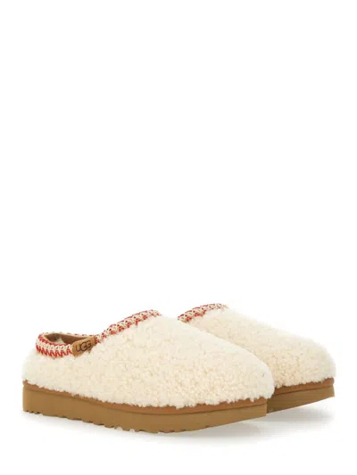 Ugg Tasman Maxi Curli White Slip-on Mule In Shearling Woman In White
