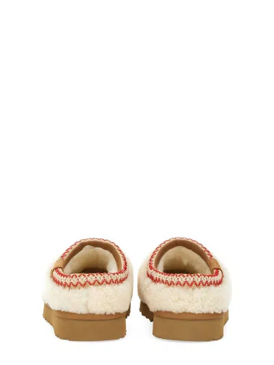 Ugg Tasman Maxi Curli White Slip-on Mule In Shearling Woman In White