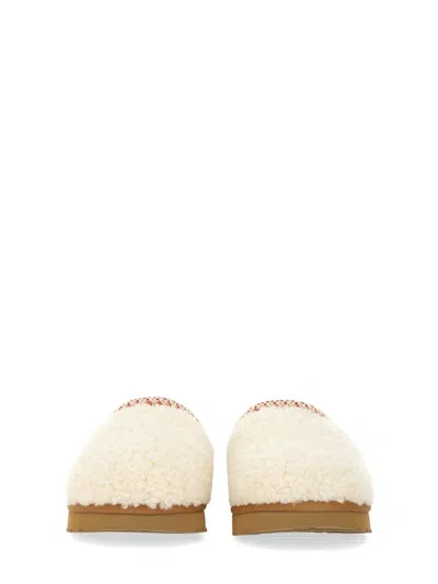 Ugg Tasman Maxi Curli White Slip-on Mule In Shearling Woman In White