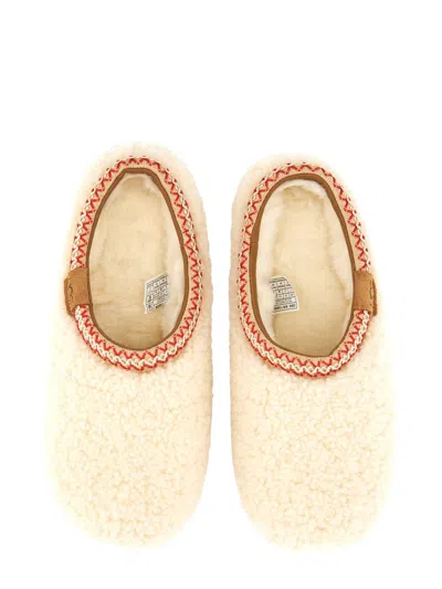 Ugg Tasman Maxi Curli White Slip-on Mule In Shearling Woman In White