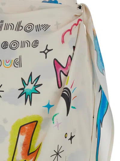 Me369 'amber' Multicolor Wrap Skirt With All-over Print In Viscose Woman In Multi