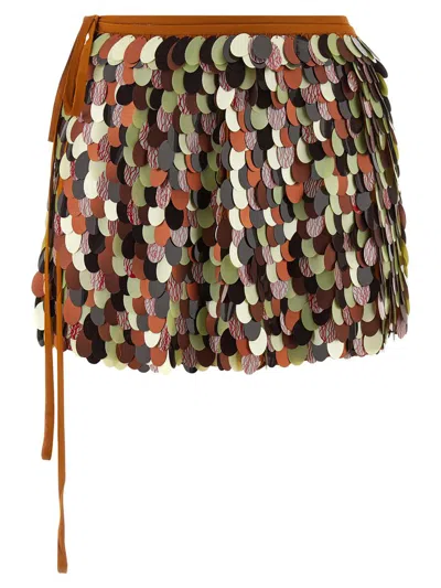 Dries Van Noten Gabrina Skirt Featuring Tie And Sequin Embellishments In Multi