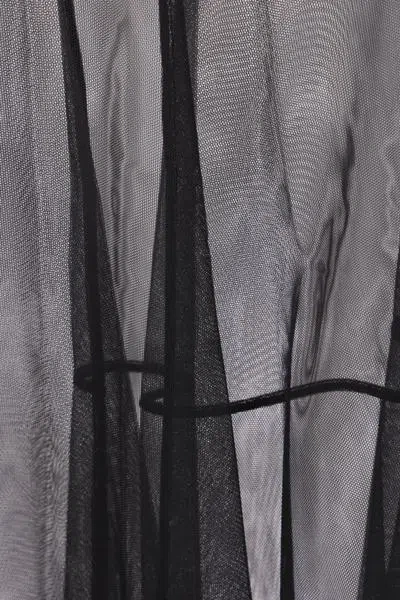 Simone Rocha Sheer Tulle Midi Skirt In Black