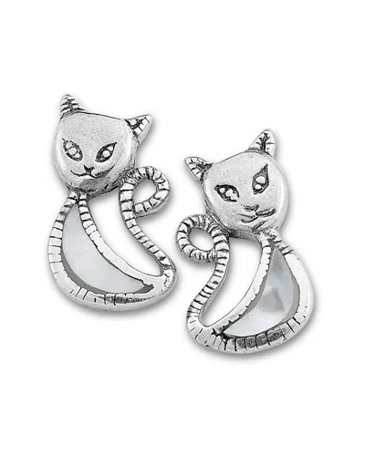 Samuel B. Silver Mother-of-pearl Cat Studs In Multi