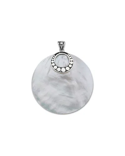 Samuel B. Silver Pearl Circle Pendant In Brown