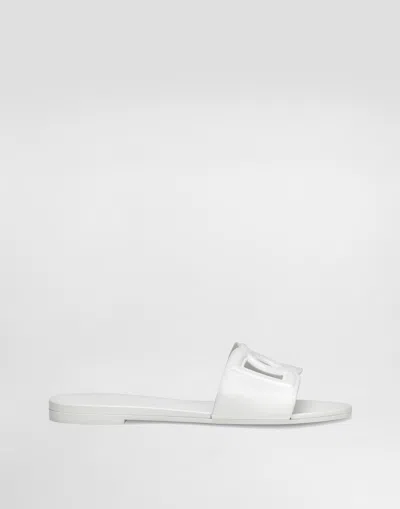 Dolce & Gabbana Rubber Beachwear Sliders In White