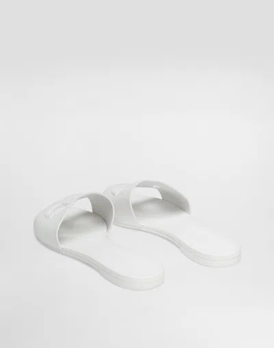 Dolce & Gabbana Rubber Beachwear Sliders In White