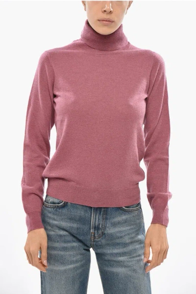 Malo Turtleneck Cashmere Blend Sweater Grösse 42 In Pink