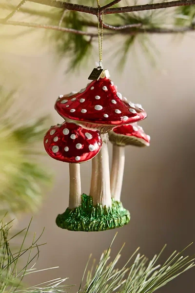 Terrain Mushroom Trio Glass Ornament In Multi