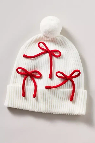 Beach Riot 3d Bow Beanie In White