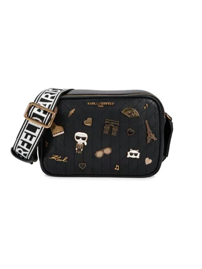Karl Lagerfeld Women's Maybelle Embellished Crossbody Bag In Black
