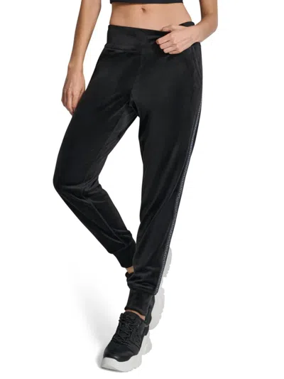 Dkny Mid Rise Slim Fit Joggers In Black