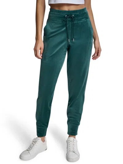 Dkny Women's Mid-rise Drawstring Slim Pants In Green