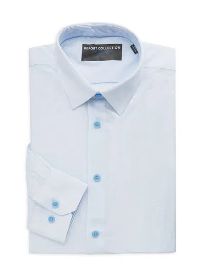 Report Collection Men's Motif Slim Dress Shirt In Blue