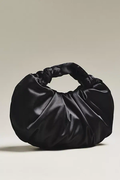 By Anthropologie Slouchy Satin Knotted Bag In Black