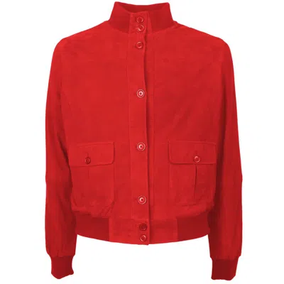 Emilio Romanelli Red Calfskin Jackets & Coat In Red
