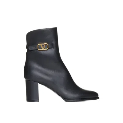 Valentino Vlogo Signature Leather Boot In Black