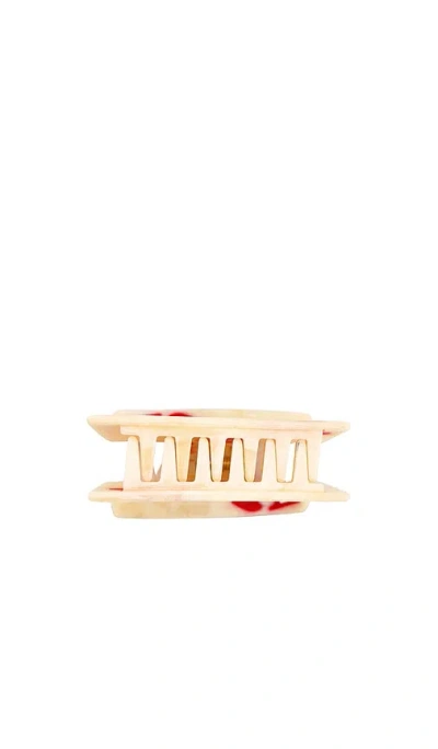 Solar Eclipse Hand-painted Mini Ace Of Hearts Claw Hair Clip In Neutral