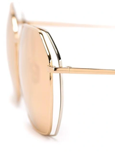 Shop Linda Farrow '350' Sunglasses In Metallic