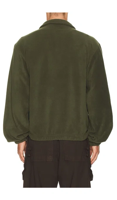Rhythm Floresta Quarter Snap Button Fleece Sweatshirt In Green