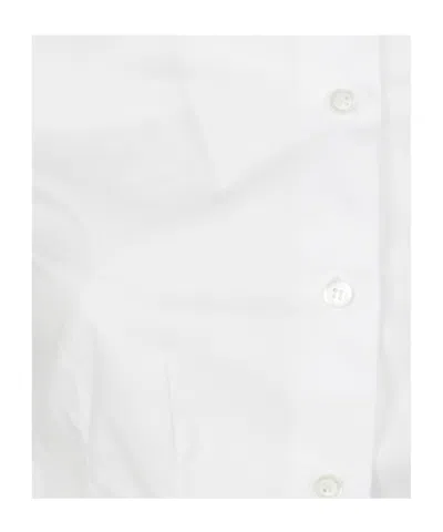 Pinko Tailored White Poplin Shirt With Corset Effect In White