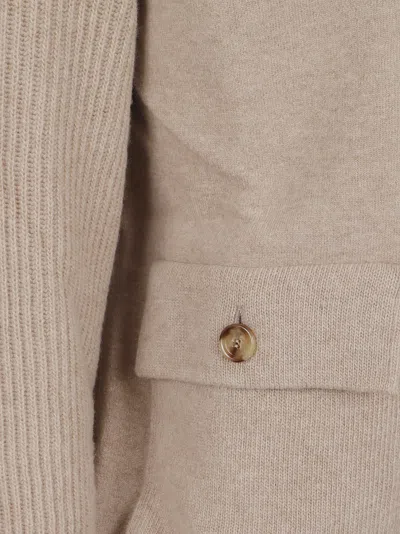 Lardini Textured Knit Jacket With Seven-button Closure In Brown