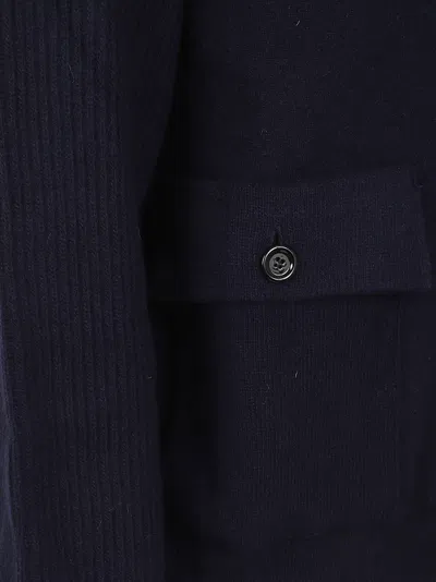 Lardini Plain Knit Jacket With Seven-button Closure In Black