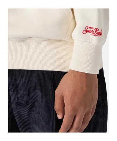 Mc2 Saint Barth Vacanze Di Natale Printed Drawstring Hoodie In Neutral