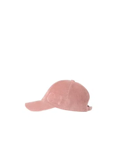 Gucci Corduroy Baseball Cap Adjustable Strap Curved Brim In Pink