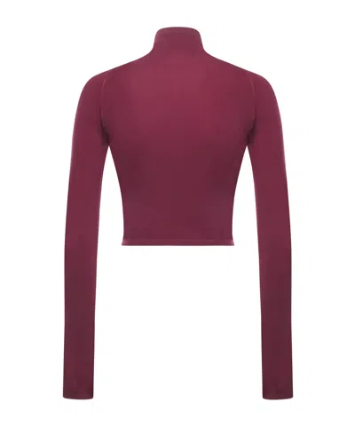Alaïa High Neck Crop Top In Purple