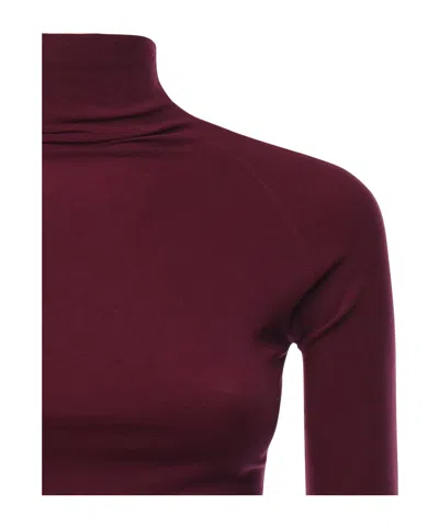 Alaïa High Neck Crop Top In Purple
