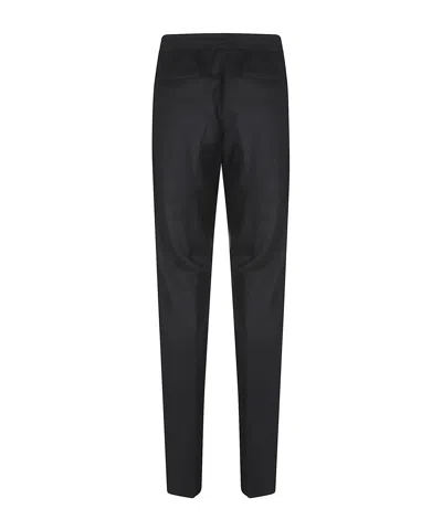 Lardini Tailored Black Pants With Drawstring Waistband In Black