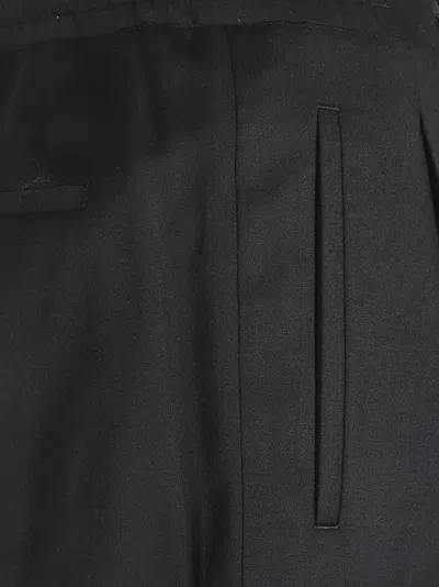 Lardini Tailored Black Pants With Drawstring Waistband In Black