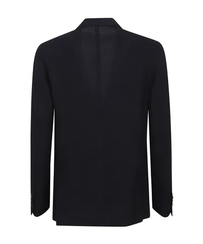 Lardini Single-breasted Logo Detailed Jacket In Black