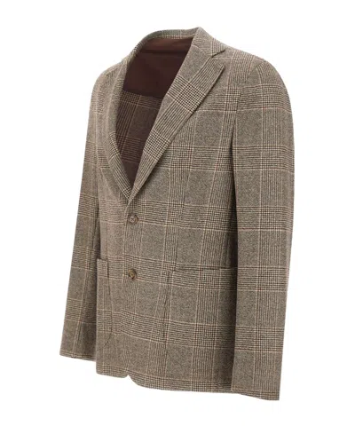 Barba Napoli Barba Teasy Checked Blazer In Green