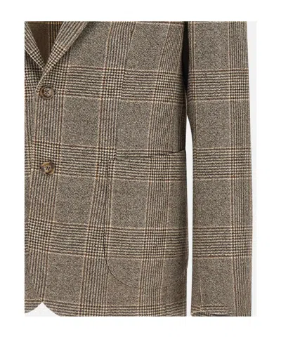 Barba Napoli Barba Teasy Checked Blazer In Green