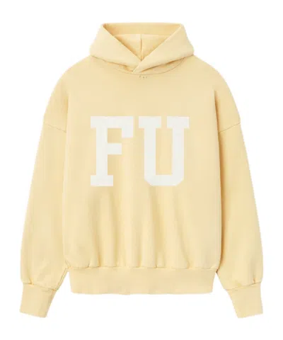 Fear Of God Hooded Graphic Print Long Sleeve Sweatshirt In Yellow