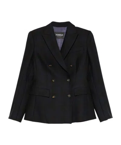 Dondup Double-breasted Blazer In Black
