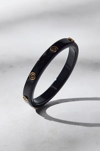 Urban Outfitters Metallic Swirl Bangle Bracelet In Pitch Black, Women's At  In Black