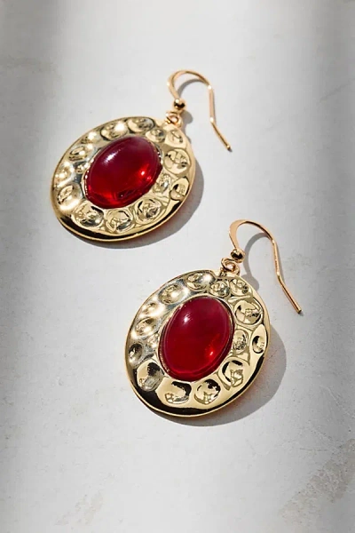Urban Outfitters Strange Powers Stone Drop Earring In Gold/red, Women's At  In Gold