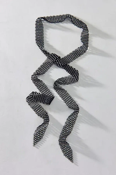 Urban Outfitters Party Girl Rhinestone Scarf Wrap Necklace In Black, Women's At  In Black