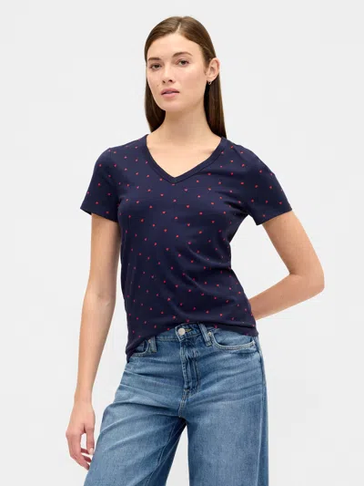 Gap Factory Favorite Print V-neck T-shirt In Blue